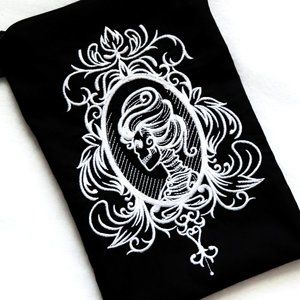 Skeleton Cameo Wristlet Purse